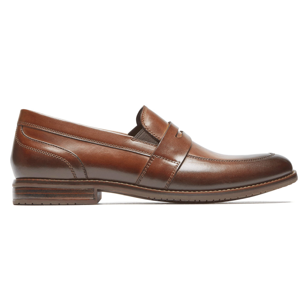 Rockport Mens Loafers Brown - Style Purpose 3 Double Gore Penny - UK 697-VJPWRK